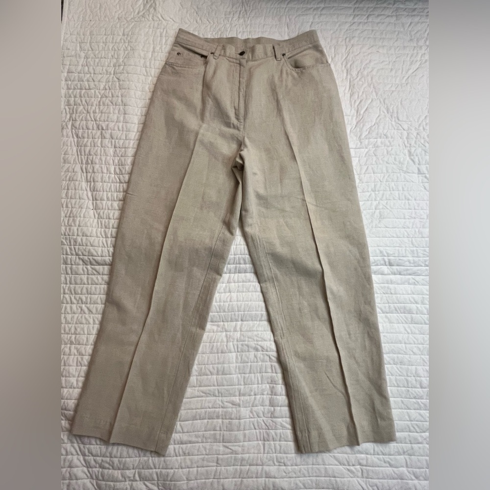 LL Bean linen blend wide leg pants